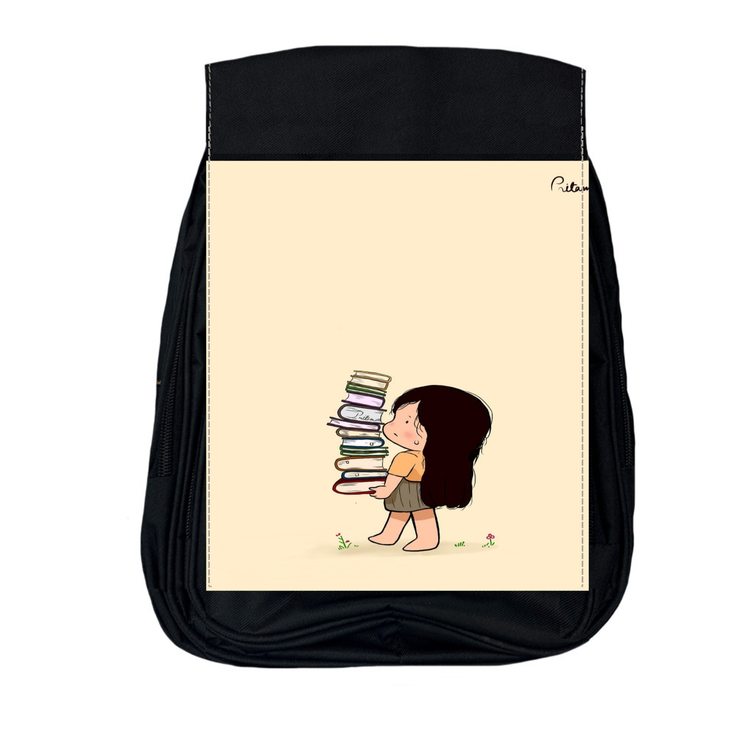 کوله پشتی مدرسه مدل دخترک و کتاب کد v2