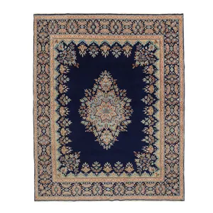 فرش دستبافت دوازده متری منصوری مدل کرمان کف ساده کد 606979