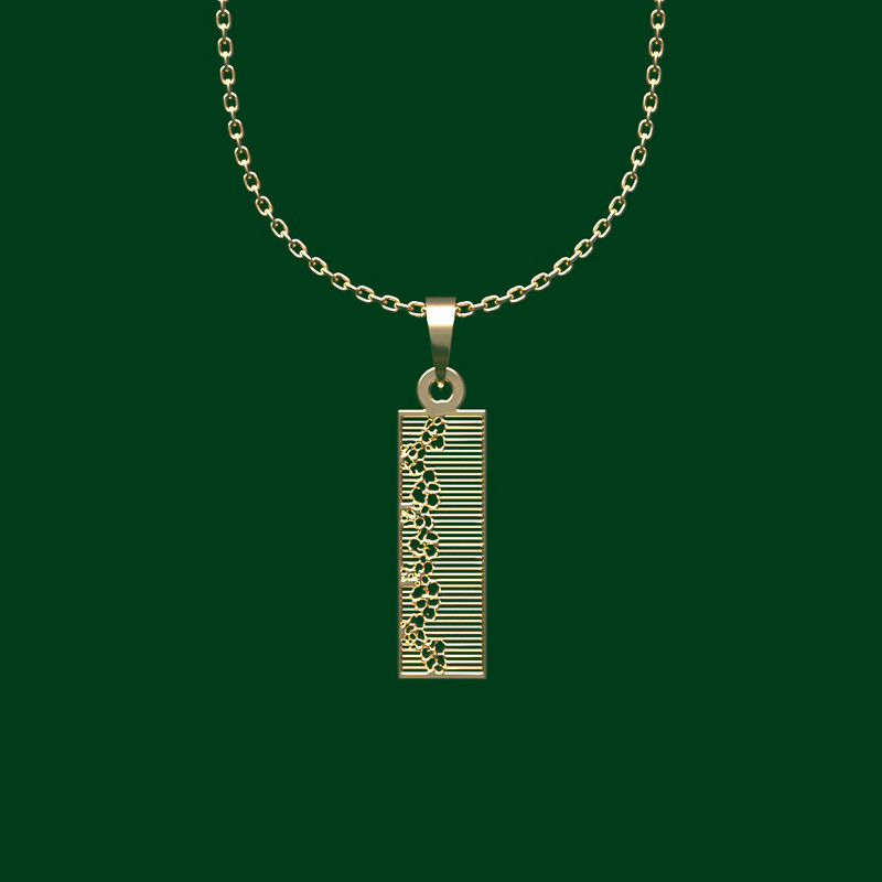 گردنبند طلا 18 عیار زنانه مدوپد مدل مستطیل کد FF2-1-1264