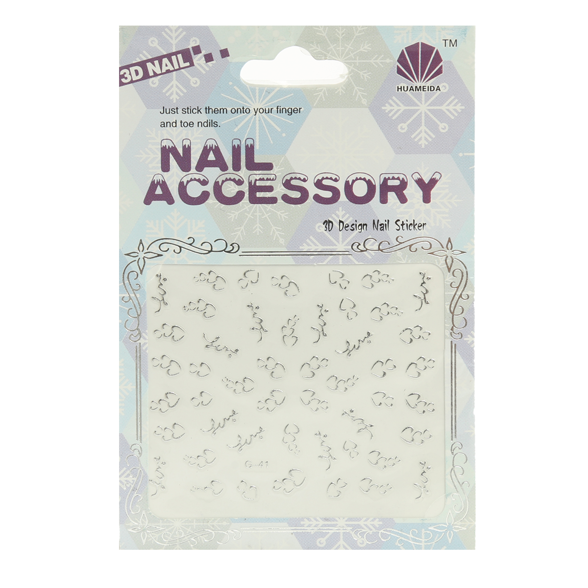 استیکر طراحی ناخن مدل قلب