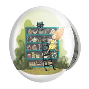 آینه جیبی خندالو طرح دختر مدل تاشو کد 5557 