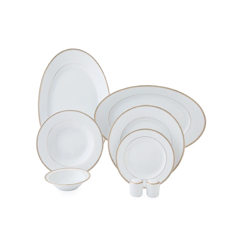 سرویس غذاخوری 28 پارچه چینی زرین ایران مدل رادیانس سپینود درجه عالی