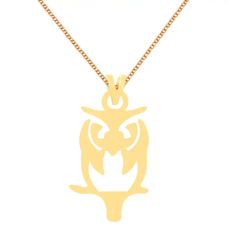 گردنبند طلا 18 عیار زنانه کرابو طرح جغد مدل Kr70355