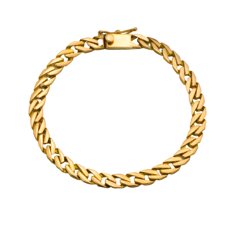 دستبند طلا 18 عیار مردانه گالری رحمانی مدل  کارتیه تخت C06