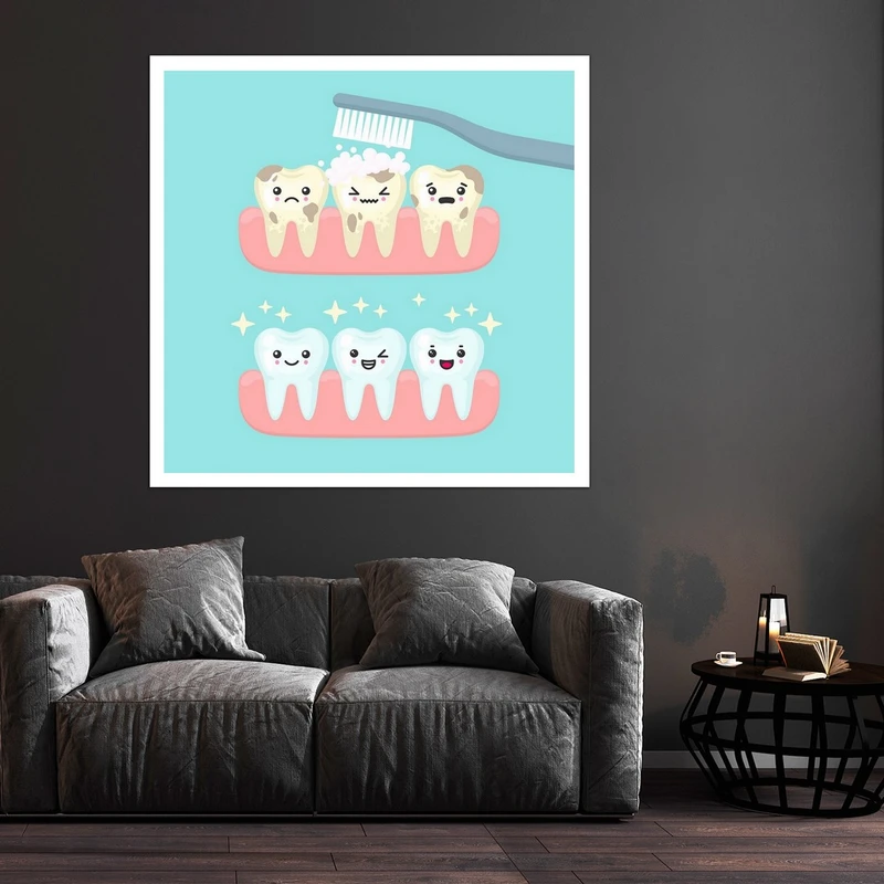 تابلو بکلیت طرح سلامت دهان و دندان مدل قاب شاسی W-S9399