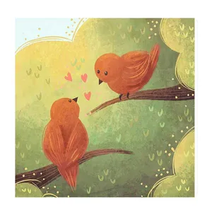 تابلو کودک و نوزاد طرح دو گنجشک کد wkt219