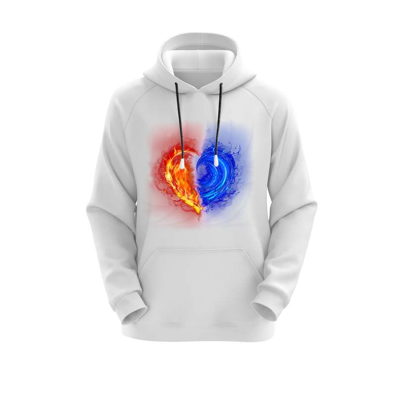 هودی زنانه مدل قلب کد J71 رنگ سفید