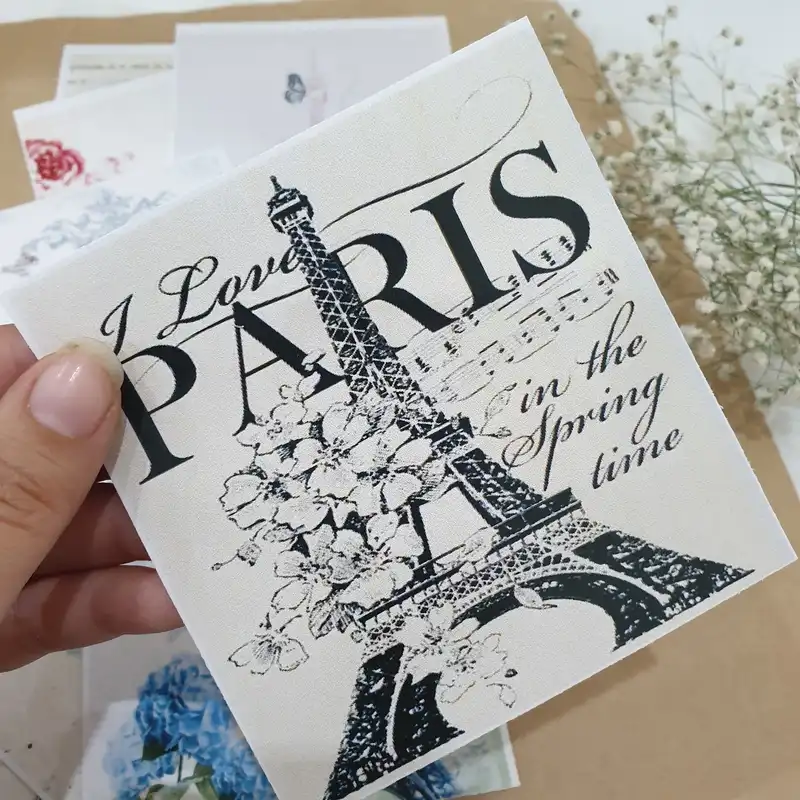 کاغذ رنگی مدل اسکرپ بوک طرح ژورنال پاریس مجموعه 13 عددی