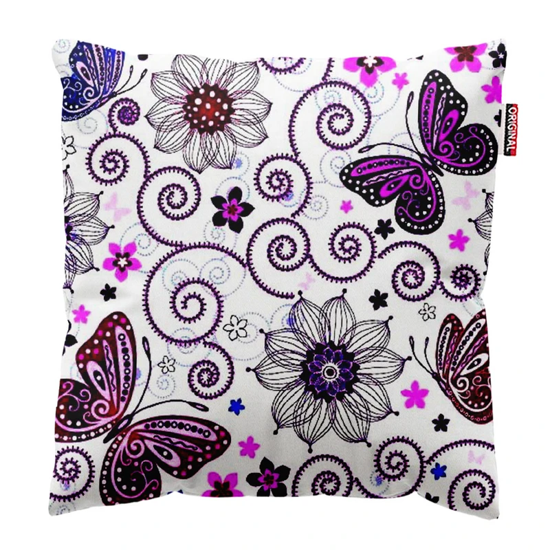 کوسن پاد آفرین طرح پروانه و گل سایز 30*30 سانتی متر کد 1020