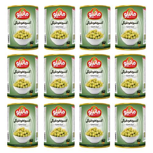  کنسرو نخود فرنگی مانیلو - 400 گرم بسته 12 عددی