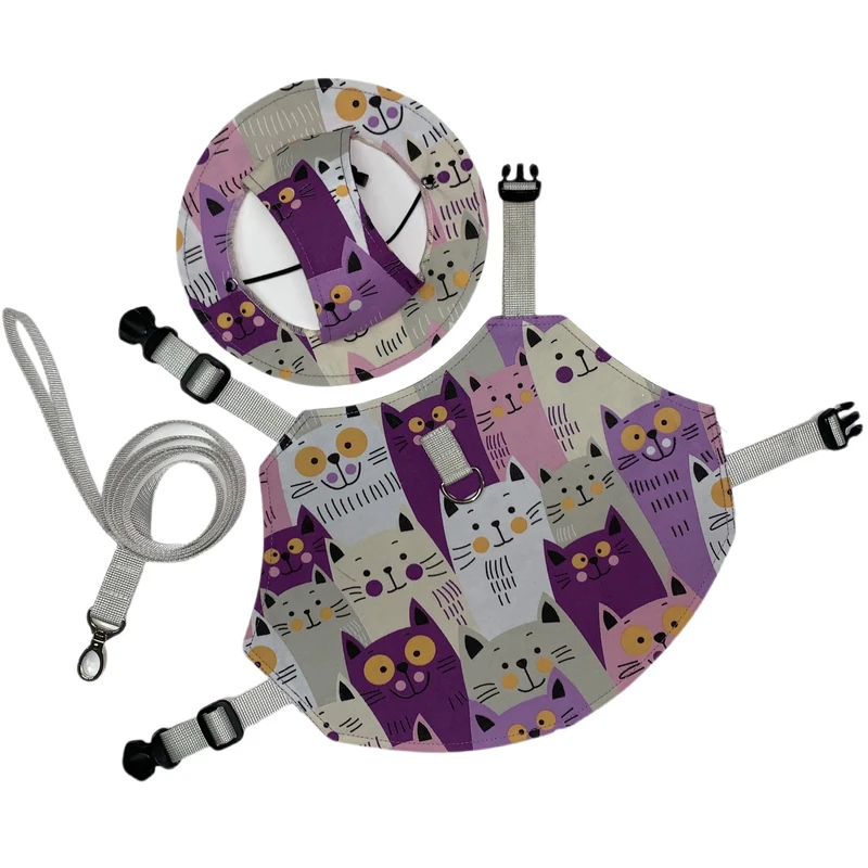 قلاده و بند قلاده سگ و گربه طرح حیوانات کد 7 مجموعه 3 عددی