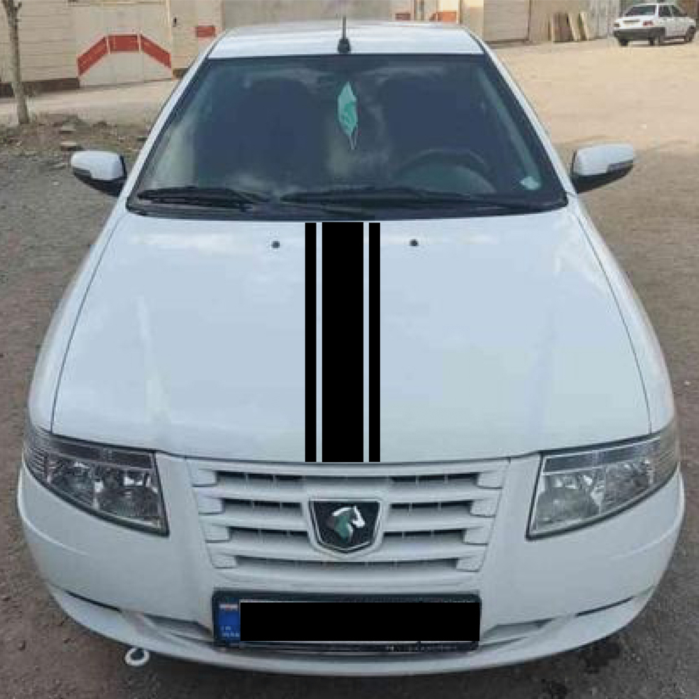 برچسب بدنه خودرو اسپرت غدیر طرح ساده HOOD CAR  کد 05