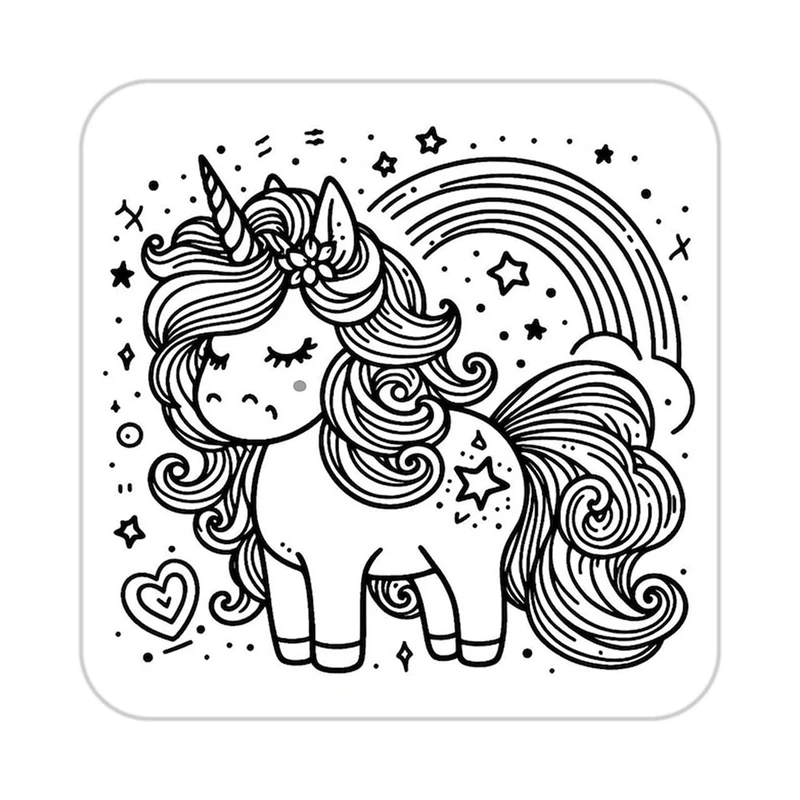 زیر لیوانی کاکتی طرح اسب تک شاخ و یونیکورن مدل mp31370