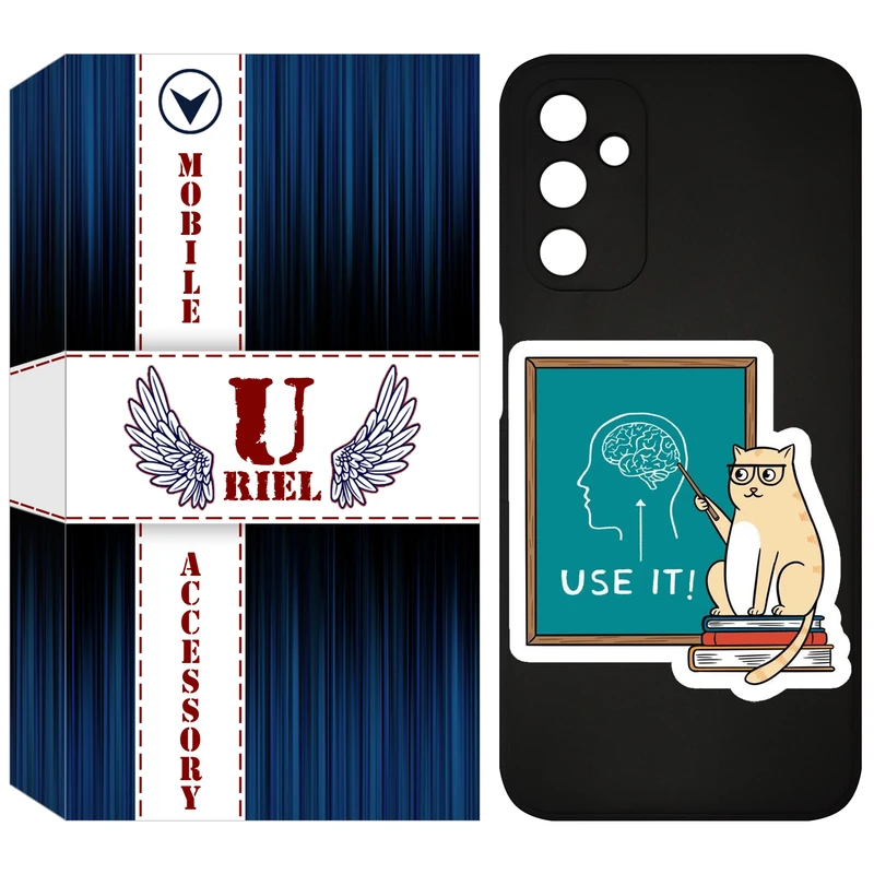 کاور یوریل مدل KSH کد 95 طرح گربه عاقل مناسب برای گوشی موبایل سامسونگ Galaxy A14 4G / A14 5G
