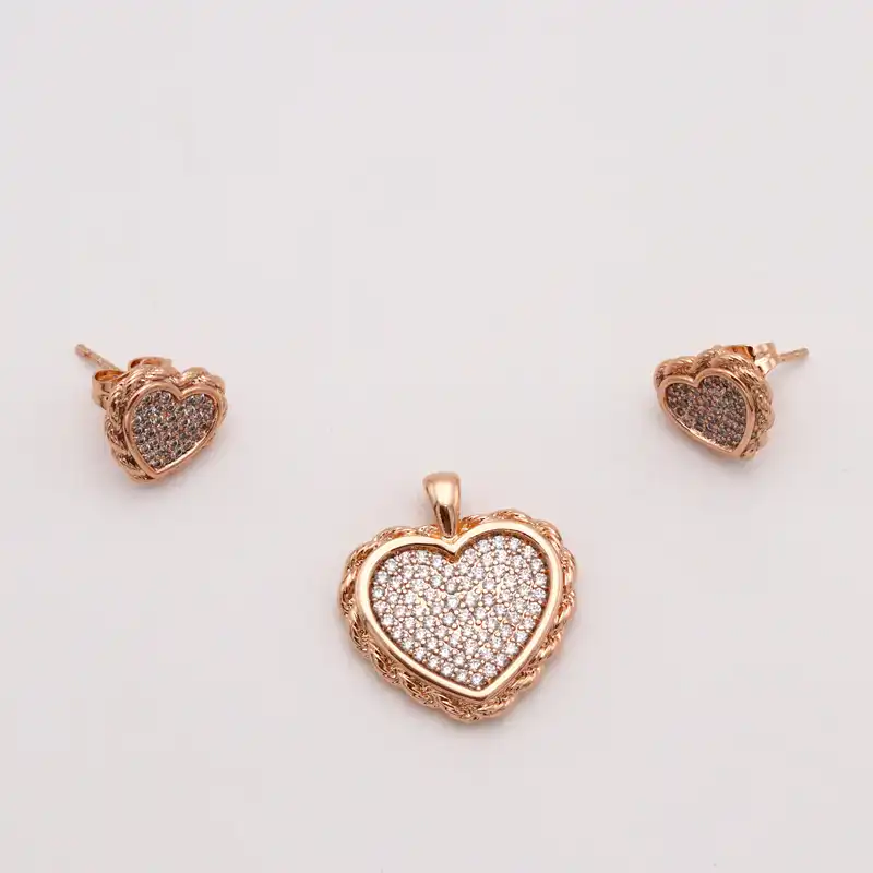 نیم ست زنانه ژوپینگ مدل قلب نگینی کد THS-1