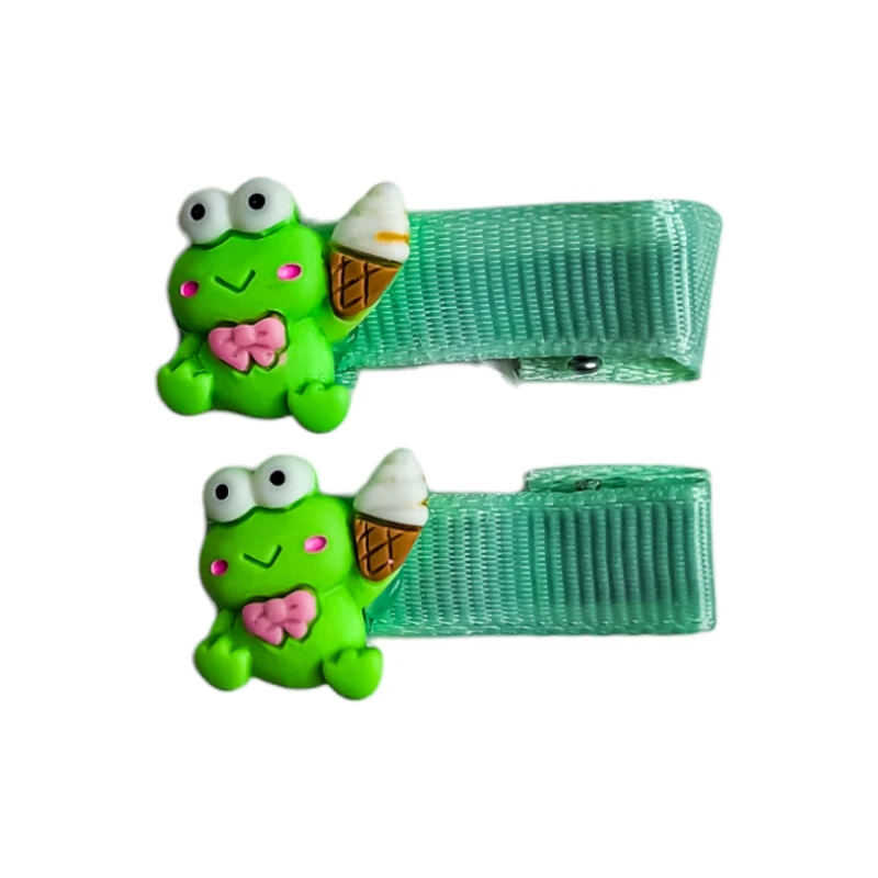 گیره مو زنانه مدل قورباغه و بستنی بسته ۲ عددی