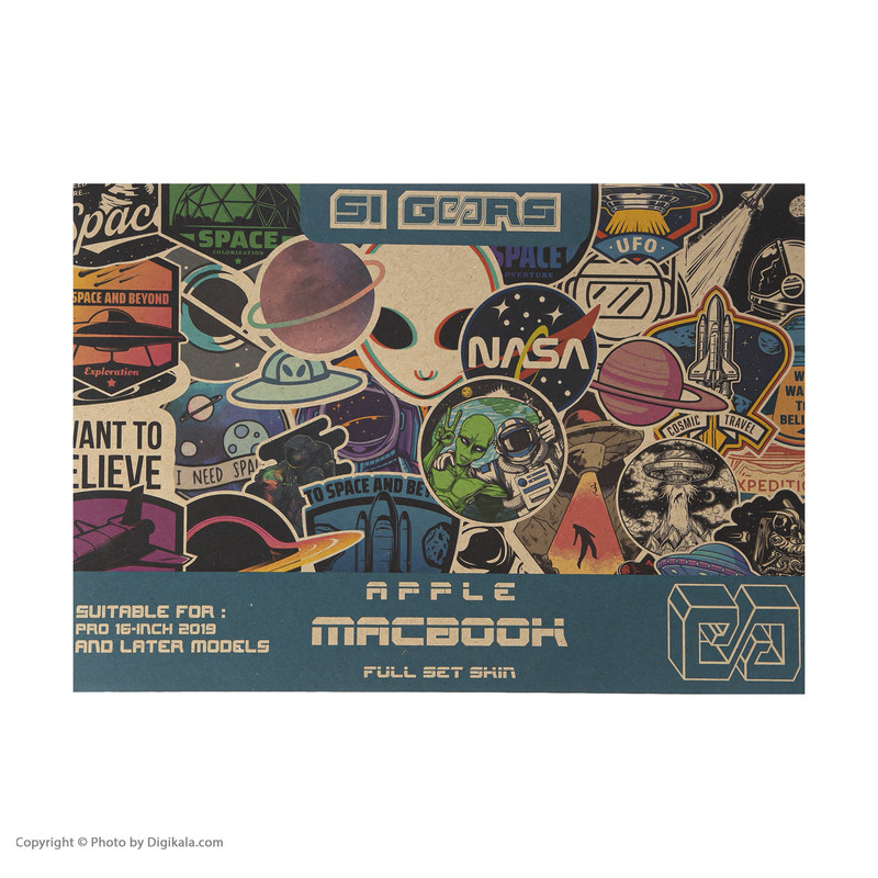 برچسب تزئینی اس ای گییرز مدل Space Sticker Bomb مناسب برای مک بوک پرو 16 اینچی به همراه برچسب کیبورد و ماوس