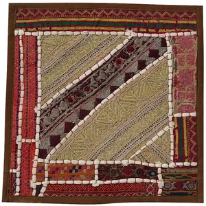 رومیزی سوزن دوزی مدل چهل تیکه عسلی کد KOH50