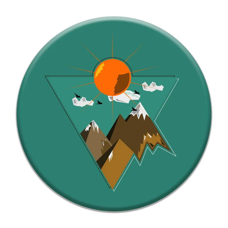 برچسب موبایل مدل mountain and sun مناسب برای پایه نگهدارنده مغناطیسی