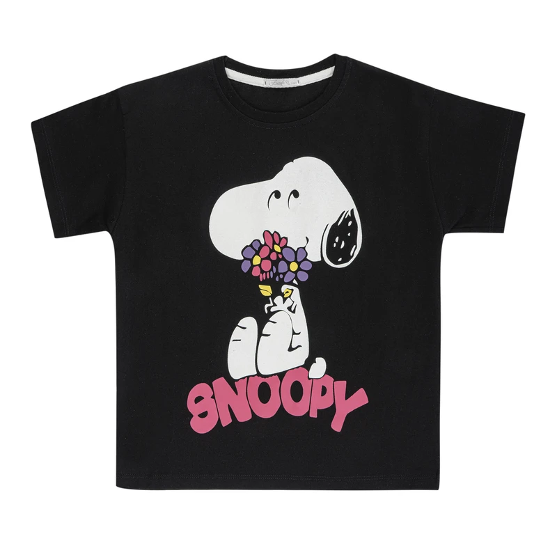 تی شرت آستین کوتاه دخترانه فیورلا مدل اسنوپی خجالتی کد 45087