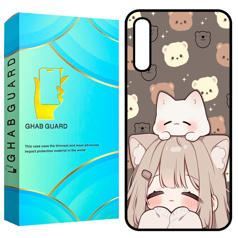 کاور قاب گارد طرح دختر و گربه مدل GCHPA50 مناسب برای گوشی موبایل سامسونگ Galaxy A50 / A50s / A30s 