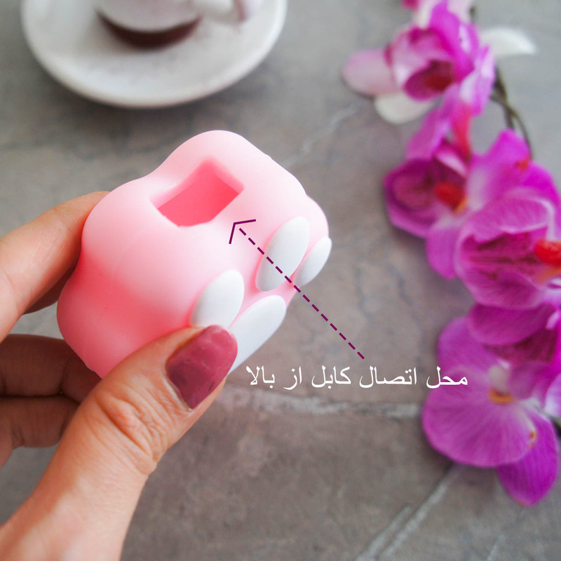 محافظ کابل طرح فانتزی پنجه مدل CatPaw-Cover به همراه محافظ شارژر دیواری مجموعه 4 عددی