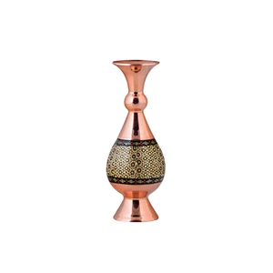 گلدان خاتم کاری مسی مدل ka013