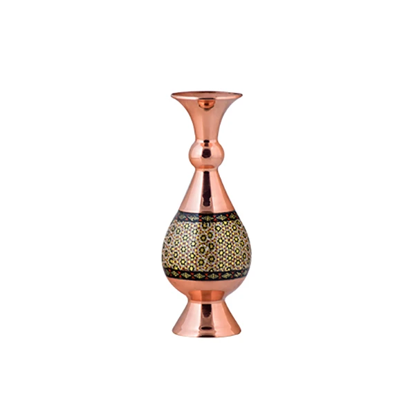 گلدان خاتم کاری مسی مدل ka013