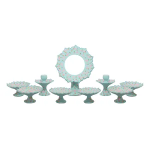 مجموعه ظروف هفت سین 9 پارچه مدل نقطه کوبی کد NR-015