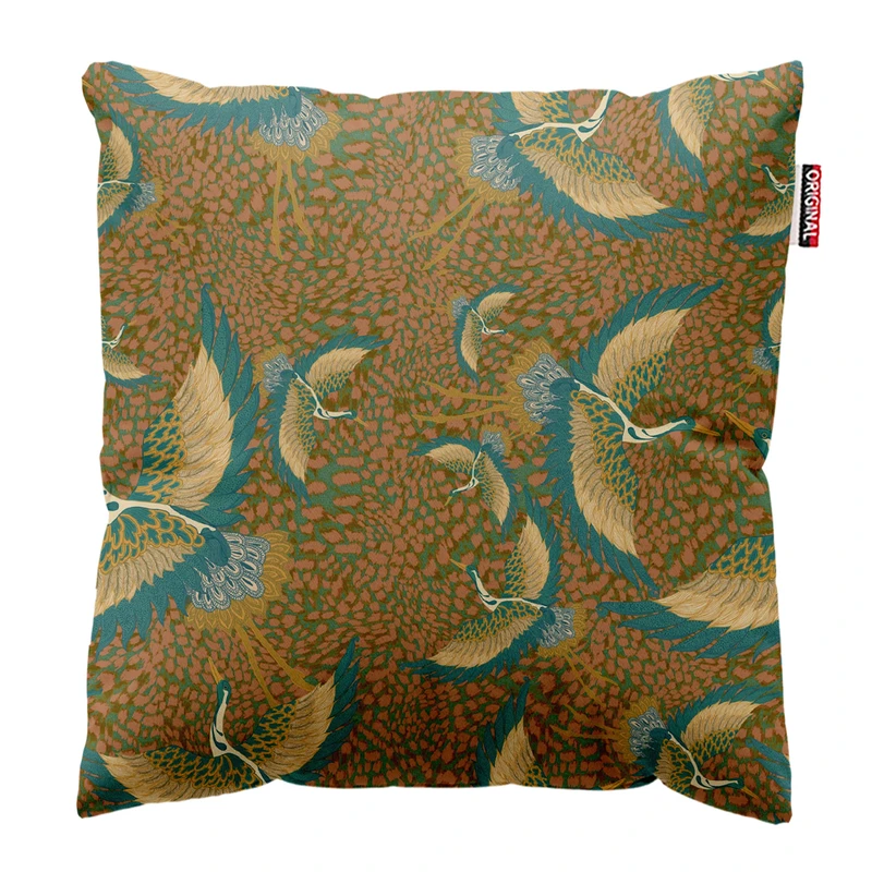 کوسن پاد آفرین مدل کلاسیک طرح پرنده کد PK402960 سایز 40*40 سانتی متر