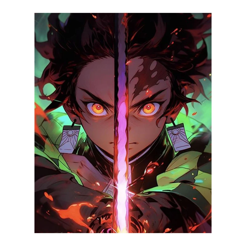 استیکر لپ تاپ و موبایل مدل انیمه طرح شیطان کش کامادو تانجیرو demon slayer kamado tanjiro کد 257