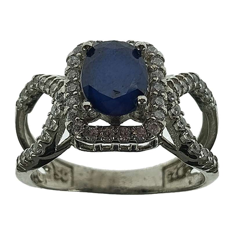 انگشتر نقره زنانه سلین کالا مدل یاقوت کبود کد 46