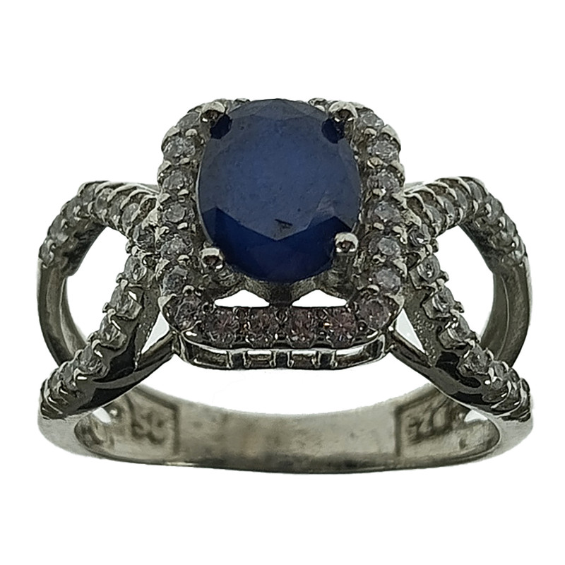 انگشتر نقره زنانه سلین کالا مدل یاقوت کبود کد 46