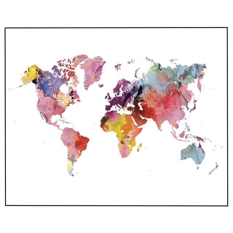 پوستر مدل  نقشه جهان رنگارنگ 