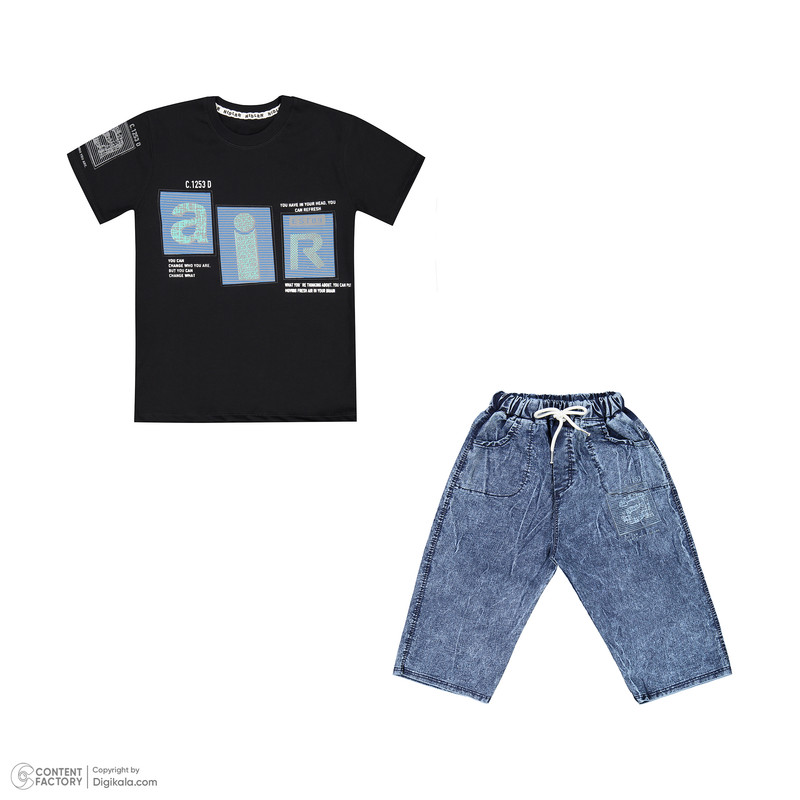 ست تی‌شرت و شلوارک پسرانه نیدلان مدل M4172