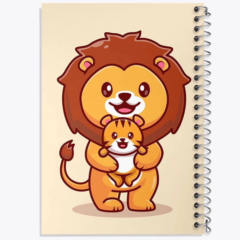 دفتر مشق 100 برگ خندالو طرح حیوانات بامزه شیر کد 29677