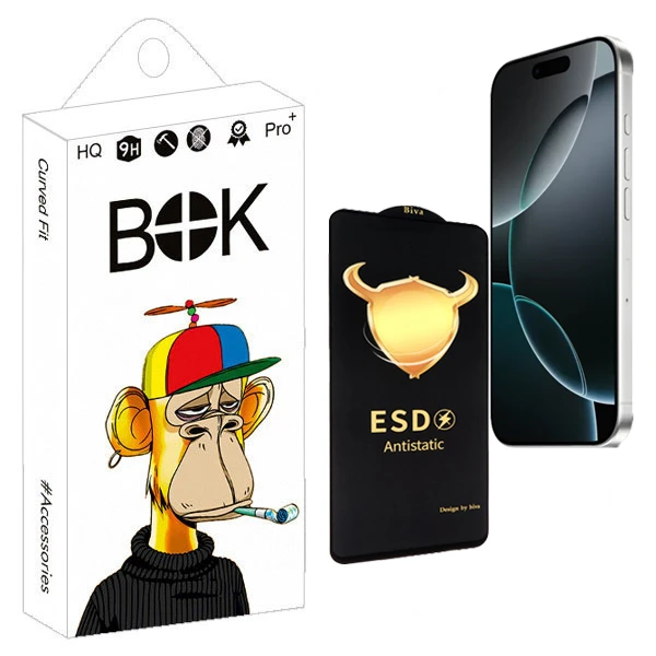 محافظ صفحه نمایش بوک مدل Biva Antistatic Touch مناسب برای گوشی موبایل اپل IPhone 16 pro max
