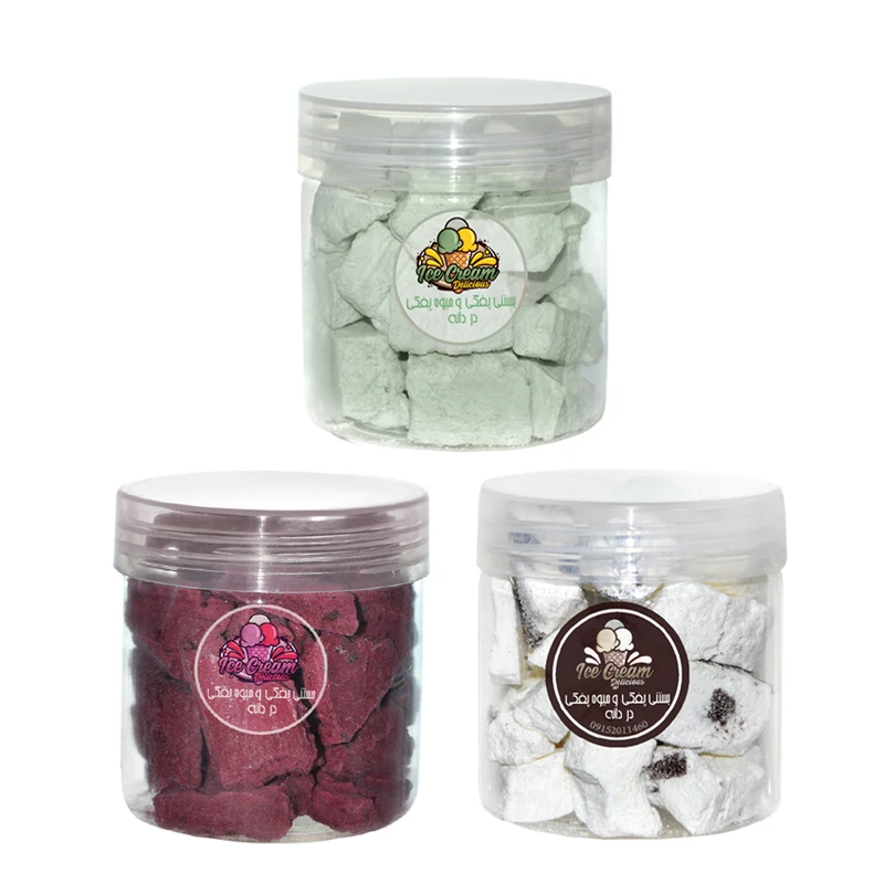 بستنی خشک شاتوت و طالبی و کیک وانیل دردانه - 120 گرم بسته 3 عددی