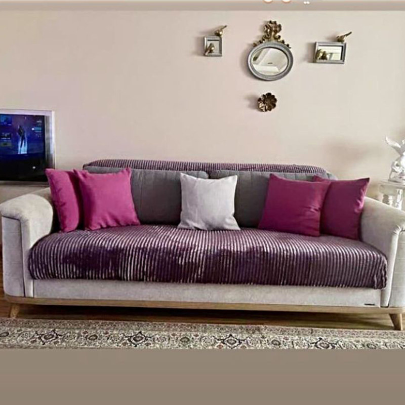 شال مبل طرح پلیسه سایز 220×200 سانتی متر