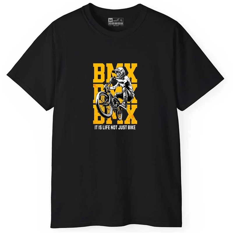 تی شرت آستین کوتاه مردانه پاد آفرین مدل اسپرت طرح متن دار دوچرخه سوار کد 0717