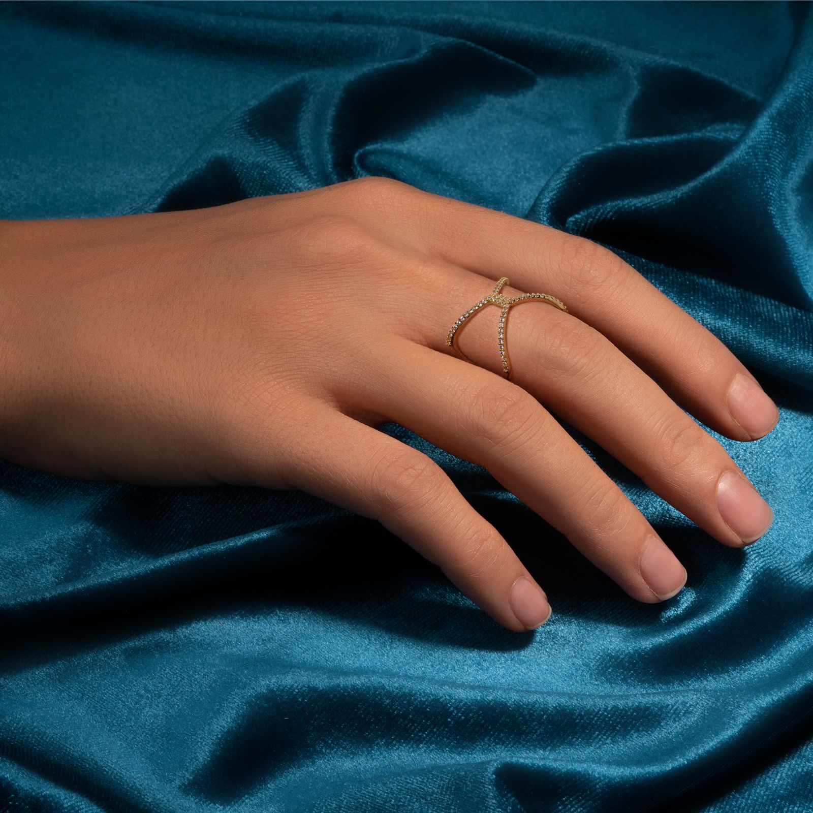 انگشتر طلا 18 عیار زنانه جواهری سون مدل 3250 -  - 4