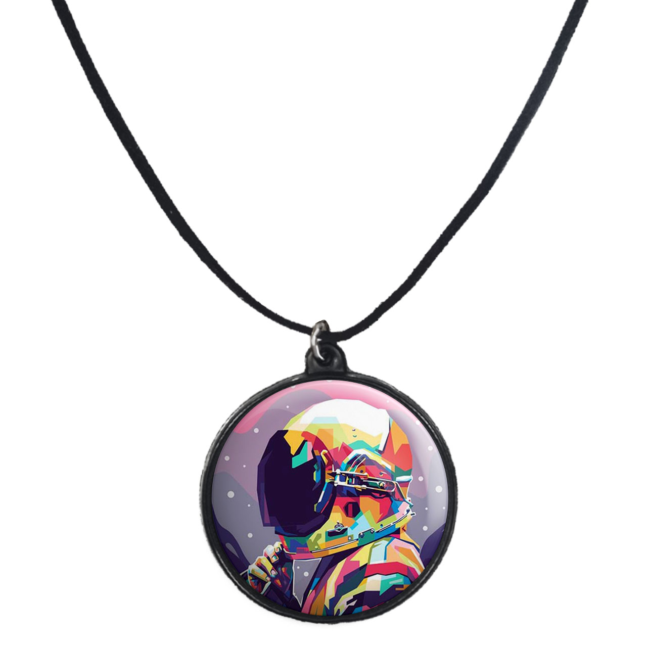 گردنبند پرمانه طرح فضانورد کد pmb.10332 مدل دو طرفه