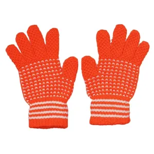دستکش بافتنی بچگانه مدل M02 رنگ نارنجی
