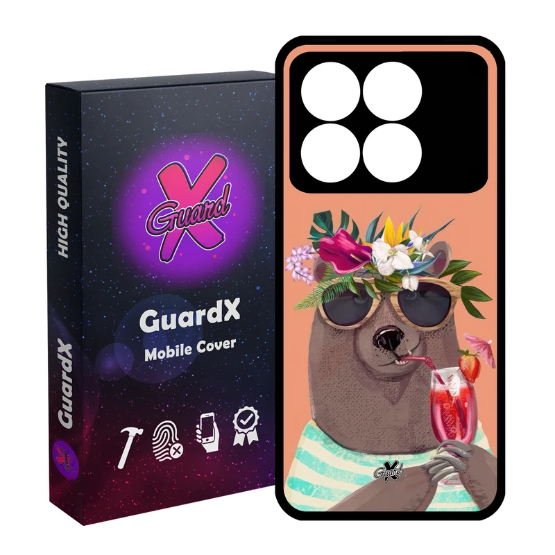 کاور گارد ایکس طرح خرس مدل Glass10645 مناسب برای گوشی موبایل شیائومی Poco X6 Pro 5G / Redmi K70E