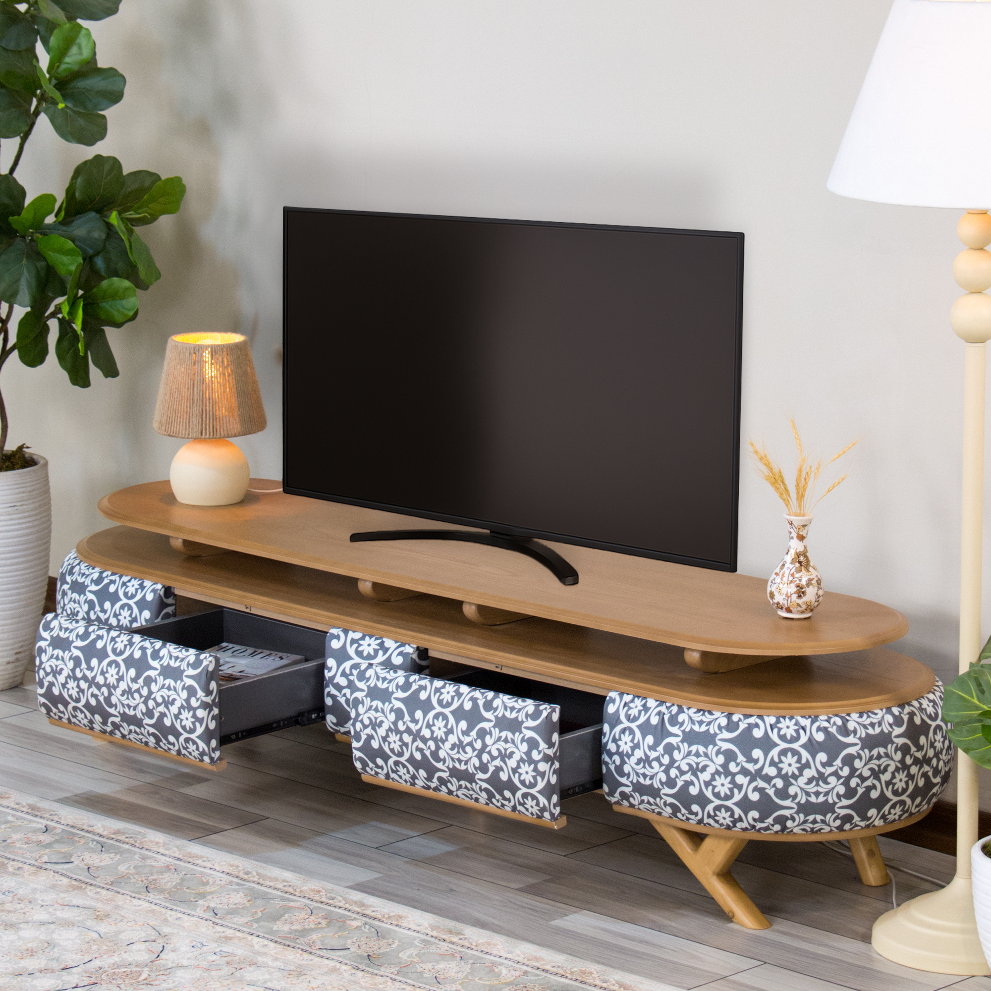 میز تلویزیون مدل هیرمند 190 مناسب برای تلویزیون تا 75 اینچ