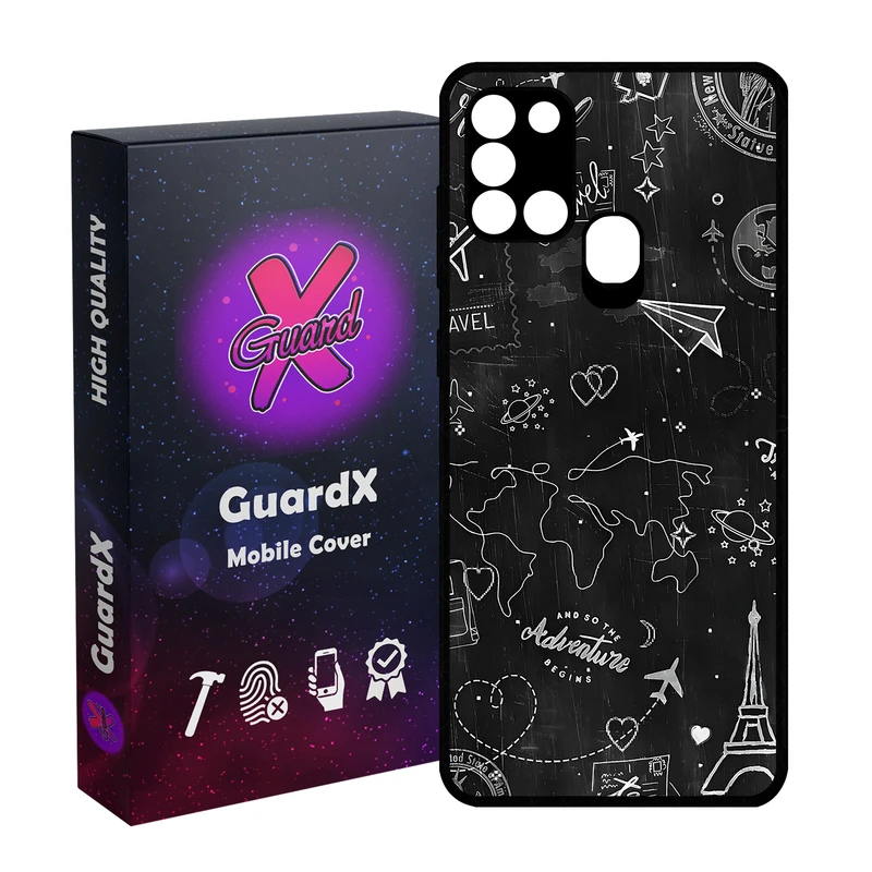 کاور گارد ایکس طرح سفر مدل  Glass10778 مناسب برای گوشی موبایل سامسونگ Galaxy A21s