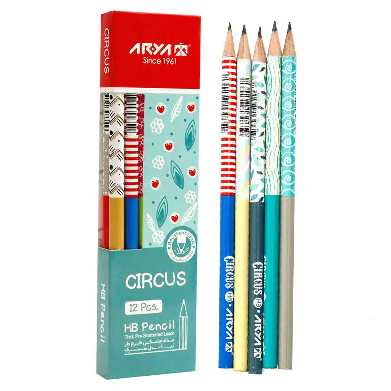 مداد مشکی آریا مدل 3043 بسته 12 عددی