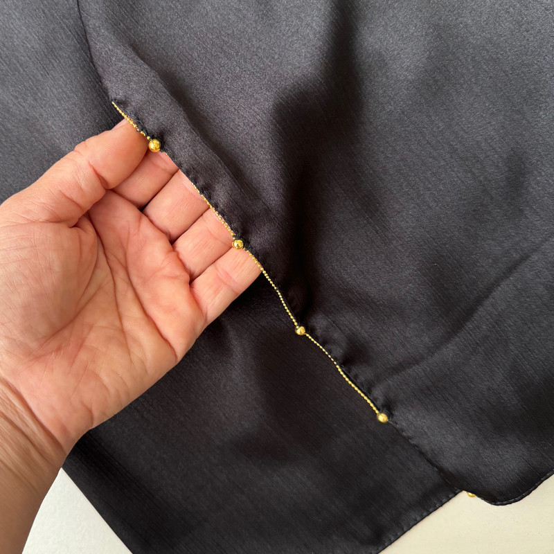 شال زنانه مدل مجلسی مهمانی ساتن دور مروارید دوزی