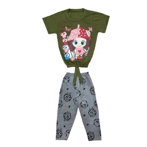 ست تی شرت و شلوارک دخترانه کد Z051