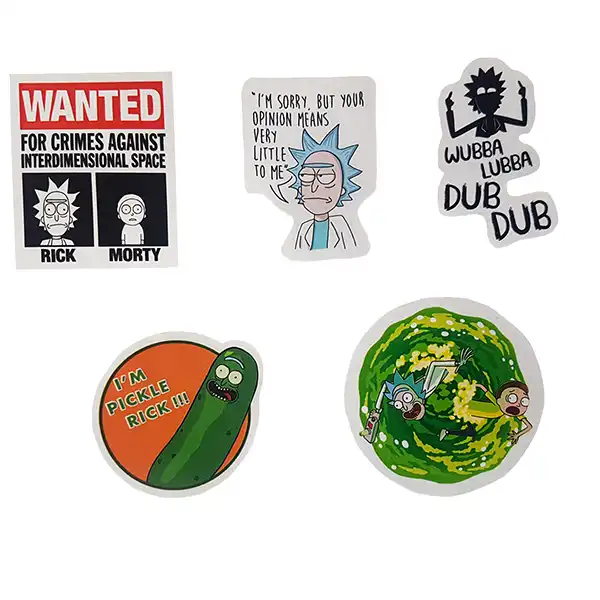 استیکر لپتاپ طرح ریک و مورتی مجموعه 5 عددی